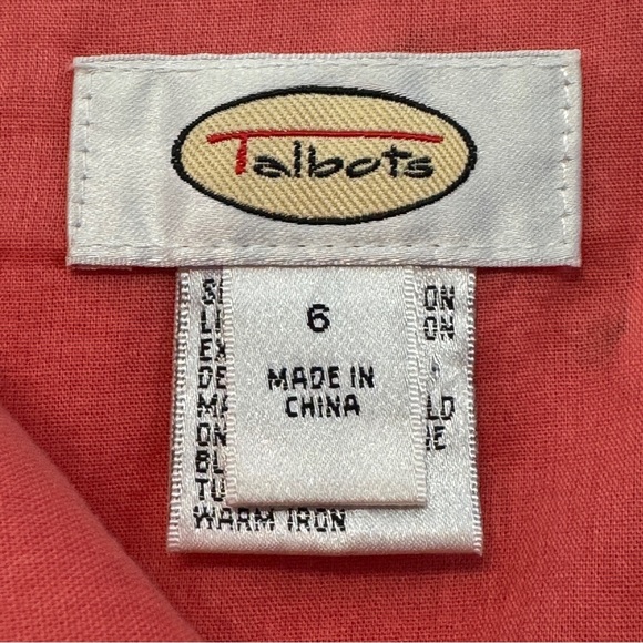 Talbots Coral Flamingo Embroidered Skirt Size 6 Cotton Lined - Picture 5 of 7